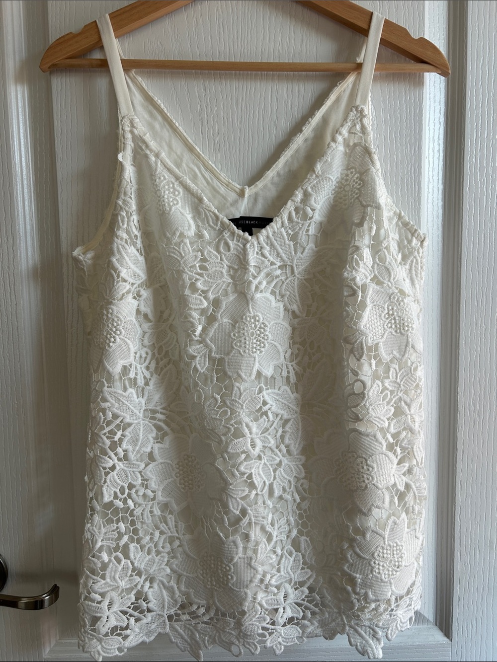 White House Black Market Cream Lace Camisole